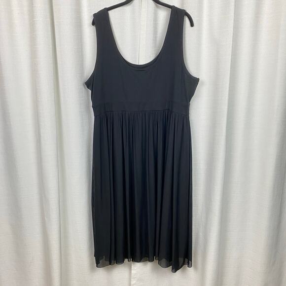 Torrid Black Sleeveless Knit To Mesh Skater Dress Sz.3 - Picture 7 of 14